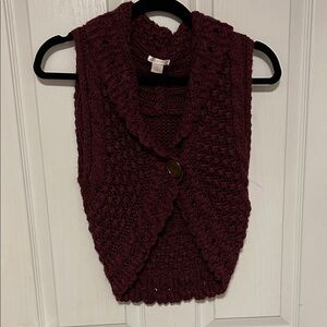 Xhilaration Maroon Knit Sweater Vest